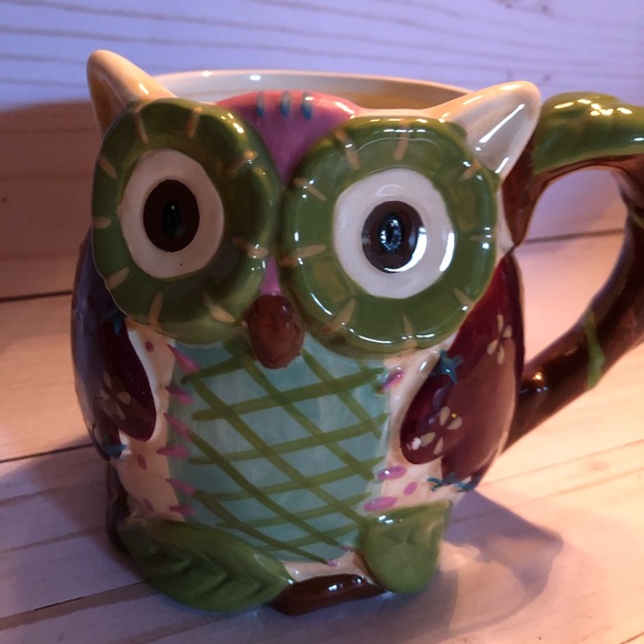 Pier 1 Olli the Owl Handpainted Mug - Picture 1 of 4